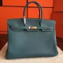 Hermes Blue Jean Clemence Birkin 40cm Ručně vyráběná taška