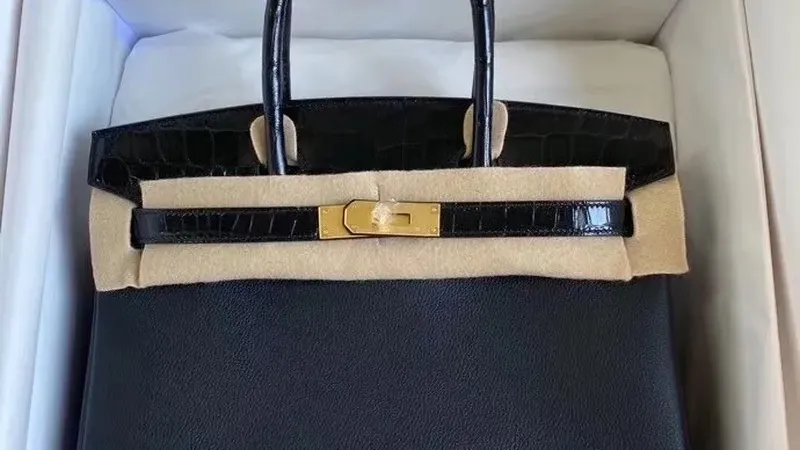 Hermes Black Touch Birkin 30cm — Glossy Niloticus Crocodile Masterpiece