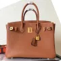 Hermes Gold Birkin 30cm Clemence Ručně vyráběná taška