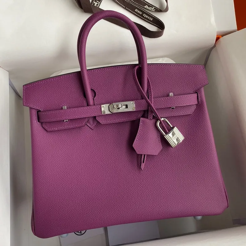 Hermes Birkin 25 Retourne Ručně vyráběná taška v anemone Epsom telecí kůži