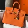 Hermes Birkin 25cm Taška v oranžové kůži Clemence