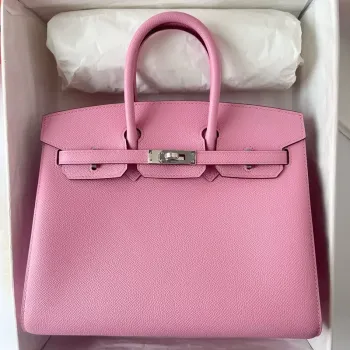 Hermes Birkin 25 Sellier Ručně vyráběná taška v barvě Mauve Sylvestre z telecí kůže Epsom