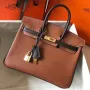 Hermes Bi Color Birkin 25cm Taška v hnědé/černé kůži Clemence