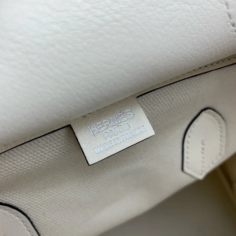 Hermes Cargo Birkin 35cm Limitovaná edice Taška v bílé plátno