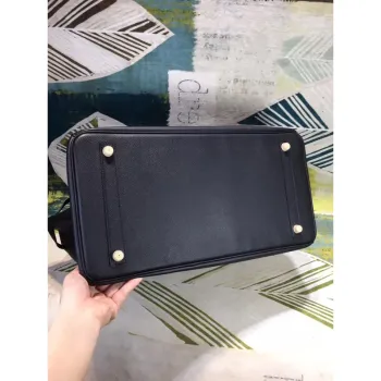 Hermès černá Epsom Birkin 40cm ručně vyráběná taška