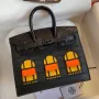Hermes So Black Midnight Faubourg Birkin 20 Sellier Limitovaná edice tašky