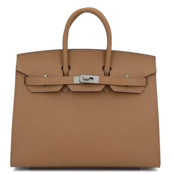 Hermes Birkin 25 Sellier Ručně vyráběná taška v Chai Epsom telecí kůži