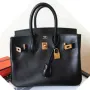 Hermes Black Birkin 25cm Swift Ručně vyráběná taška
