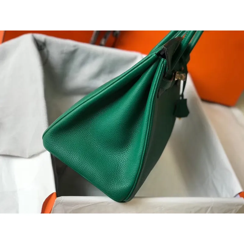 Hermès Malachite Clemence Birkin 35cm Taška