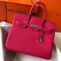 Hermès Rose Red Clemence Birkin 35cm Taška