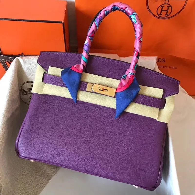 Hermes Ultraviolet Birkin 30cm Clemence Ručně vyráběná taška