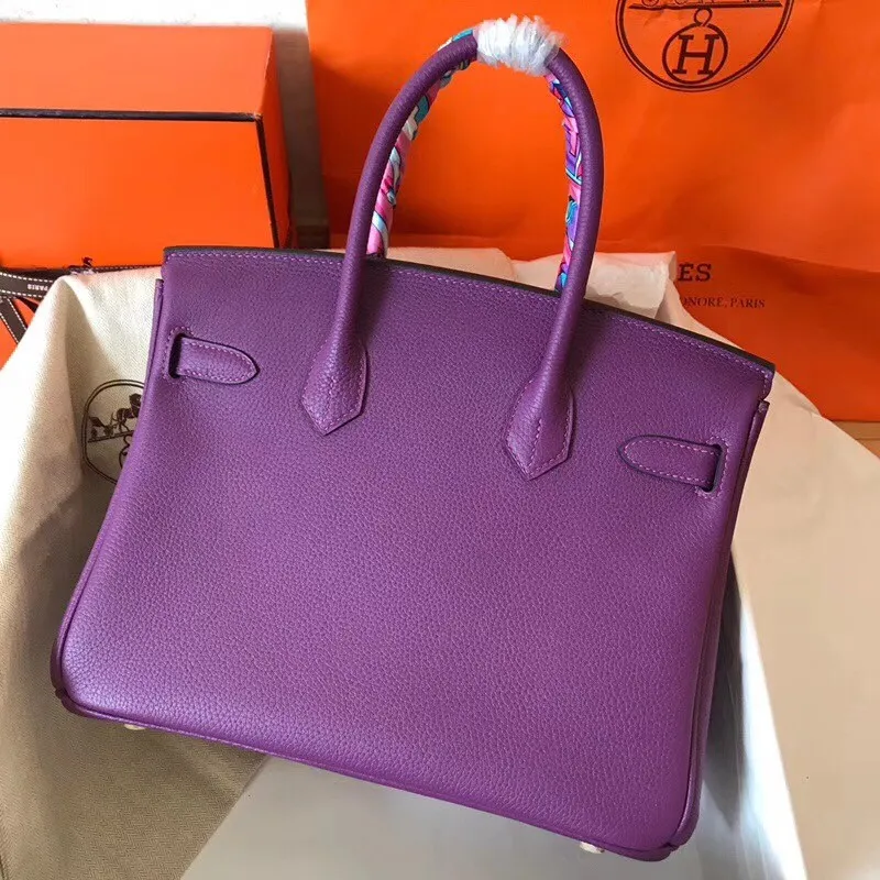 Hermes Ultraviolet Birkin 30cm Clemence Ručně vyráběná taška
