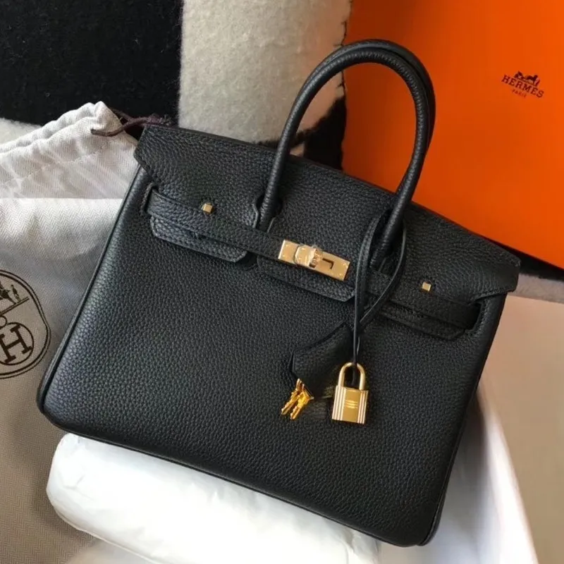 Hermes Birkin 25cm Taška v černé kůži Clemence