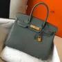 Hermes Vert Amande Clemence Birkin 30cm Taška GHW