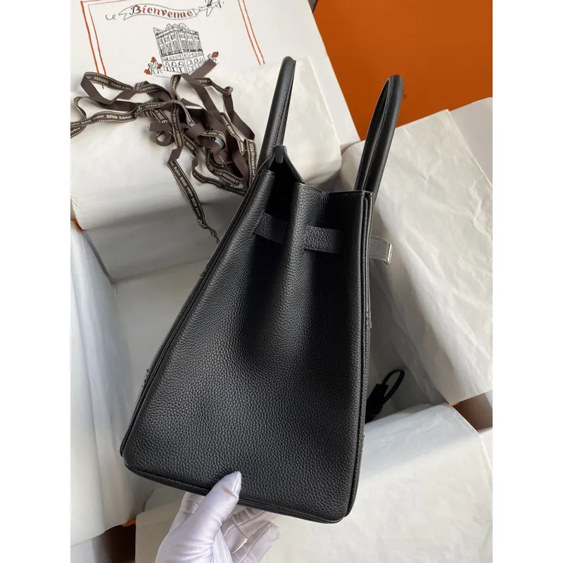 Hermes Ghillies Birkin 35cm Limitovaná edice Taška v černé telecí kůži