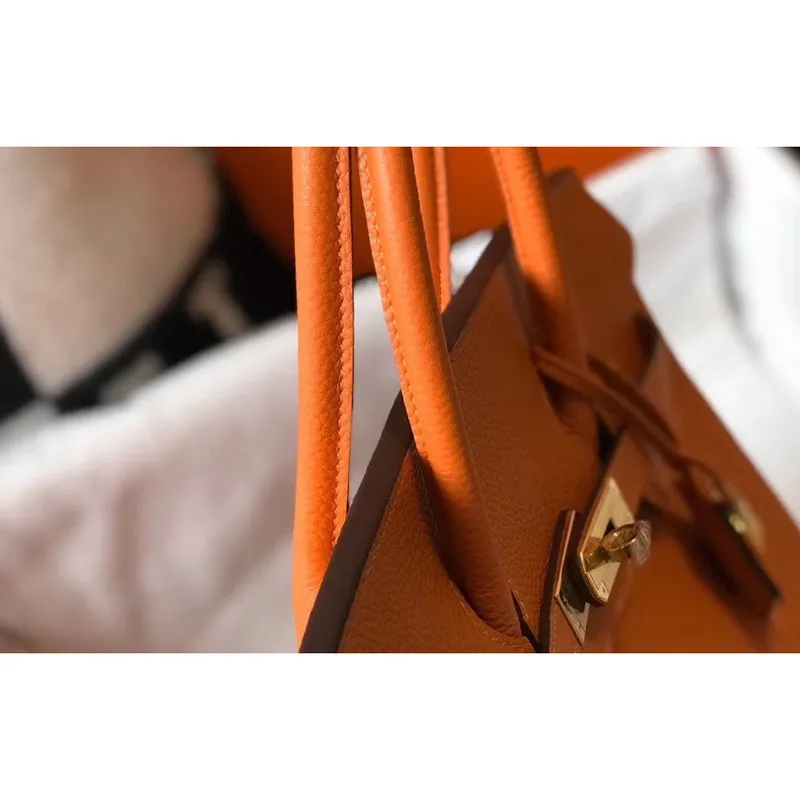 Hermès Orange Clemence Birkin 35cm Taška