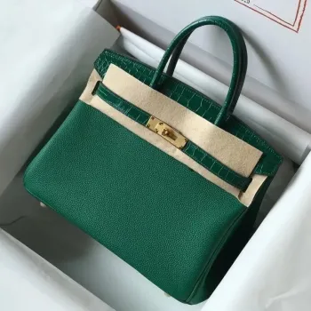 Hermes Touch Birkin 30cm Limitovaná edice Zelená taška