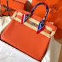 Hermes Orange Birkin 35cm Clemence Ručně Vyrobená Taška