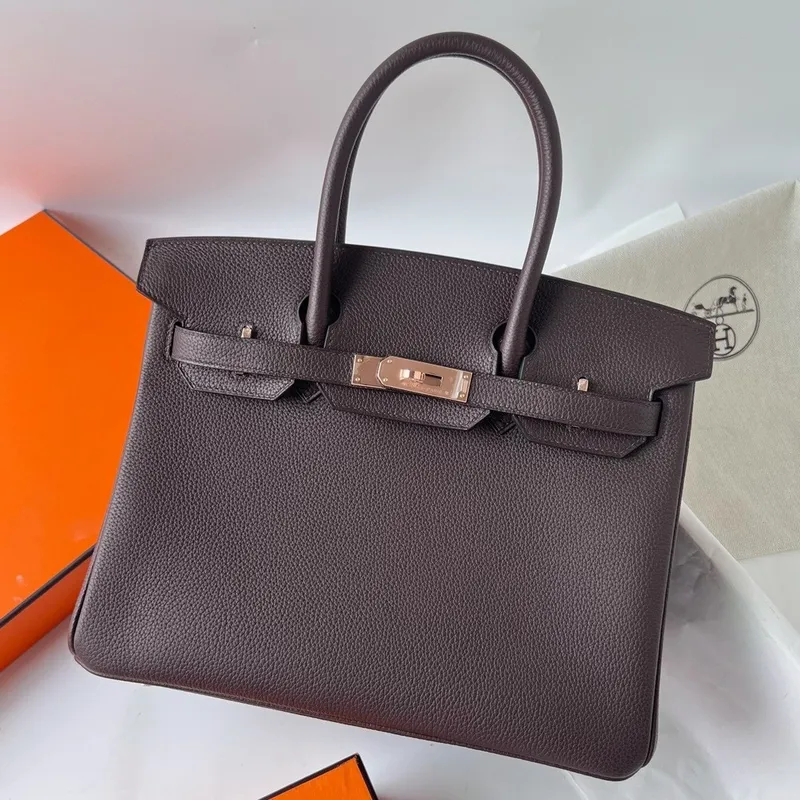 Hermes Birkin 30 Retourne Ručně vyráběná taška v kůži Rouge Sellier Clemence