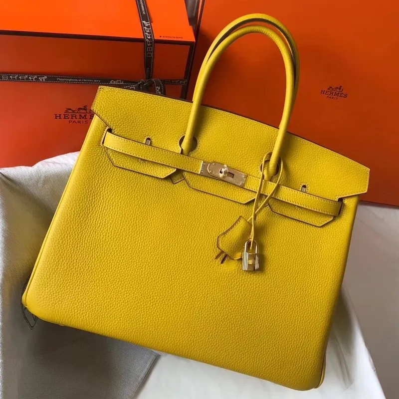 Hermès Žlutá Clemence Birkin 35cm Taška