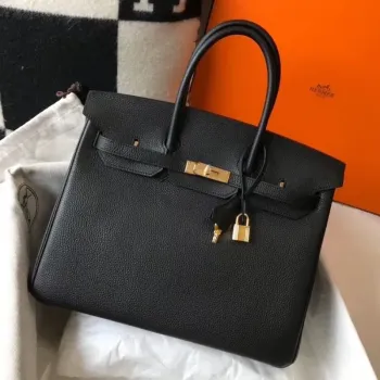 Hermès Black Clemence Birkin 35cm Taška