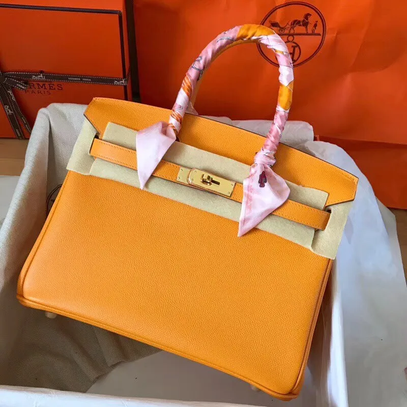Hermes Žlutá Birkin 30cm Epsom Ručně vyráběná taška