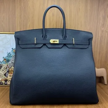 Hermes Birkin HAC 50 Ručně vyráběná taška v černé kůži Clemence