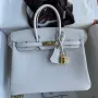 Hermes Birkin 25 Retourne Ručně vyráběná taška v Gris Pale Epsom telecí kůži