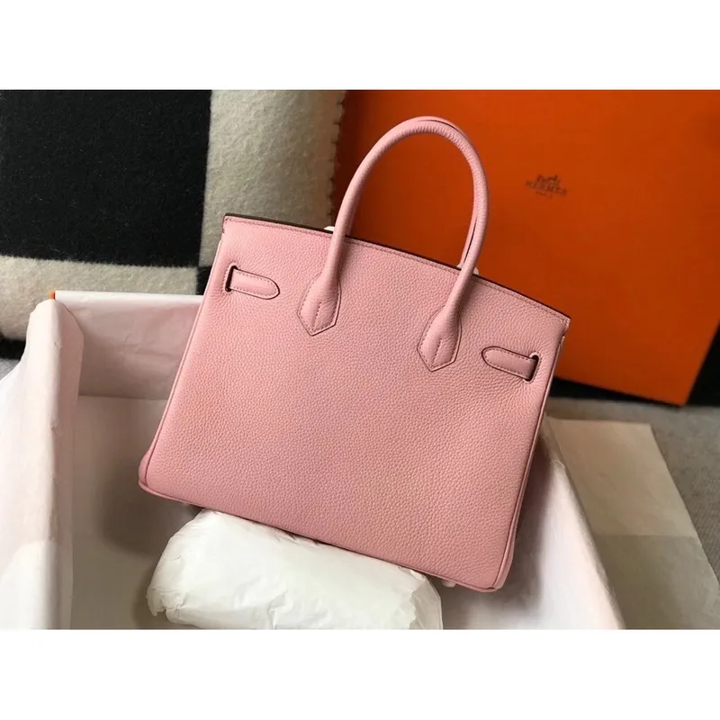 Hermes Pink Clemence Birkin 30cm Taška GHW
