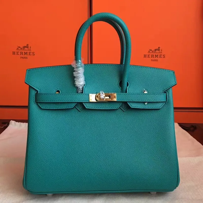 Hermes Malachite Birkin 25cm Epsom Ručně vyrobená taška