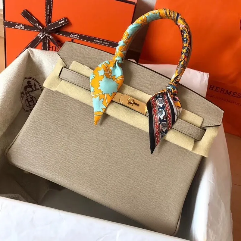 Hermes Tourterelle Birkin 30cm Epsom Ručně vyrobená taška