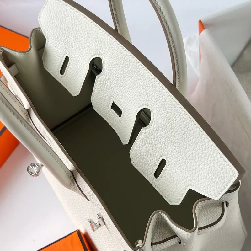 Hermes Birkin 25 Ručně vyráběná taška z houbového kůže Clemence