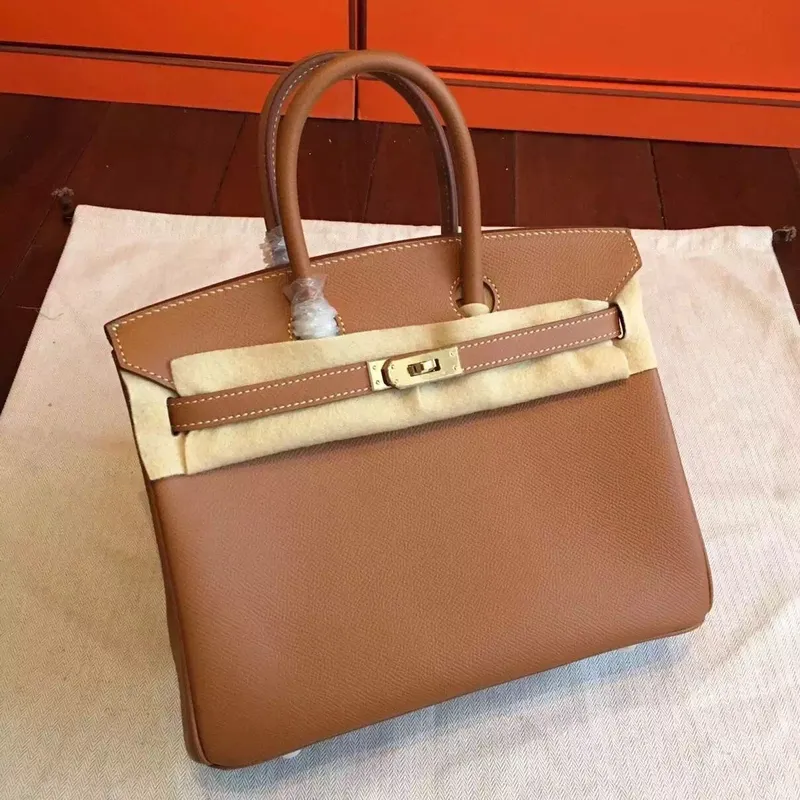 Hermes Hnědá Birkin 25cm Epsom Ručně vyráběná taška