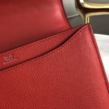 Hermes 2002 20cm Taška v červené Evercolor telecí kůži