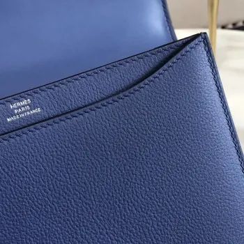 Hermes 2002 20cm Taška v modré Brighton Evercolor telecí kůže