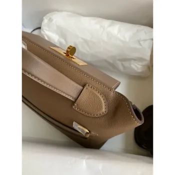 Hermes 24/24 Mini 21 Ručně vyráběná taška v béžové Weimar Evercolor kůži