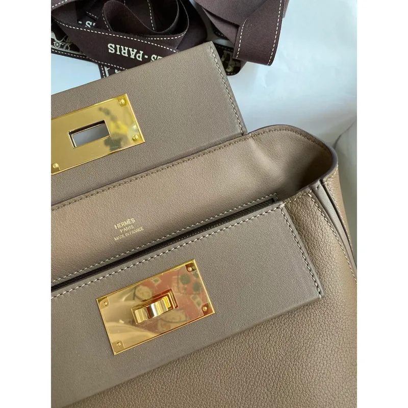 Hermes 24/24 Mini 21 Ručně vyráběná taška v béžové Weimar Evercolor kůži