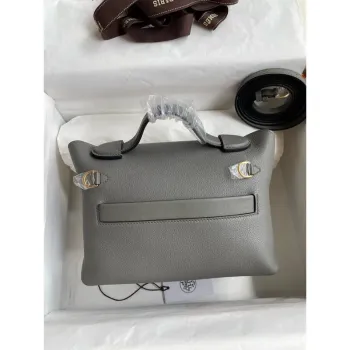 Hermes 24/24 Mini 21 Ručně vyráběná taška v kůži Gris Meyer Evercolor