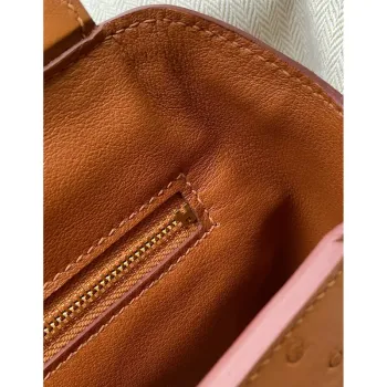 Hermes 24/24 Mini 21 Touch Bag v zlatém Evercolor a pštrosí kůži