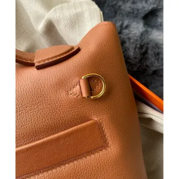 Hermes 24/24 Mini 21 Touch Bag v zlatém Evercolor a pštrosí kůži