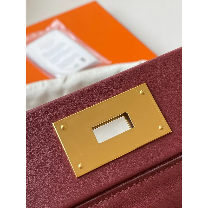 Hermes 24/24 Mini 21 Ručně vyráběná taška v kůži Rouge H Evercolor