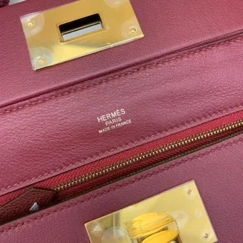 Hermes 24/24 Mini 21 Ručně vyráběná taška v kůži Rouge H Evercolor