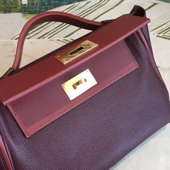 Hermes 24/24 29 Taška v Bordeaux kůži Clemence