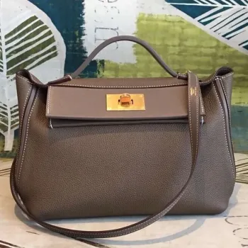 Hermes 24/24 29 Taška v taupe kůži Clemence