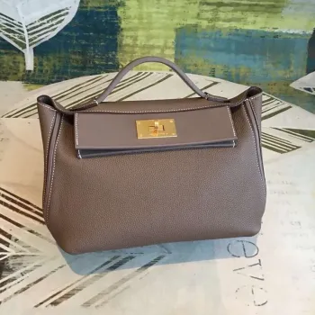 Hermes 24/24 29 Taška v taupe kůži Clemence