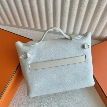 Hermes 24/24 Mini 21 Ručně vyráběná taška z bílé Evercolor kůže