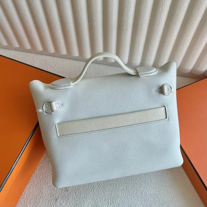 Hermes 24/24 Mini 21 Ručně vyráběná taška z bílé Evercolor kůže