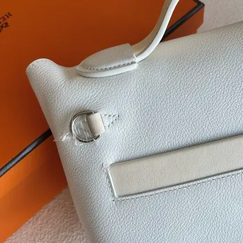 Hermes 24/24 Mini 21 Ručně vyráběná taška z bílé Evercolor kůže