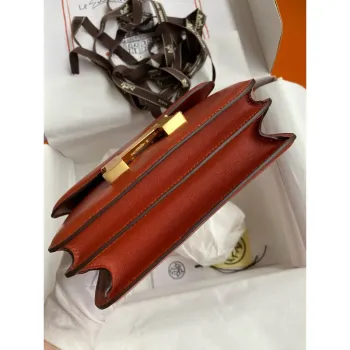Hermes Constance 18 Ručně vyráběná taška v Sienna Swift telecí kůži