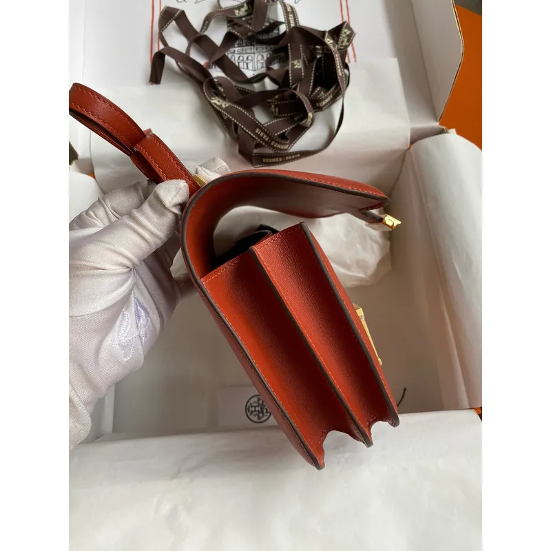 Hermes Constance 18 Ručně vyráběná taška v Sienna Swift telecí kůži